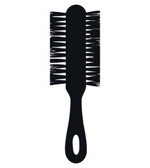 Metallic hairbrush illustration
