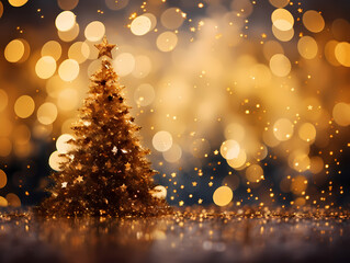 Fototapeta na wymiar Christmas Tree With Lights
