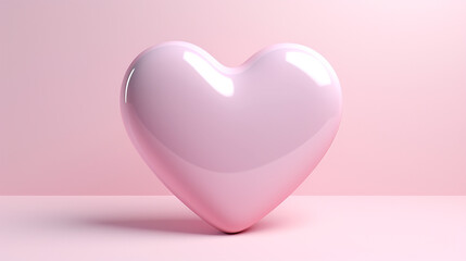 Background of 3D Heart Shape in Pink Created with Generative AI Technology