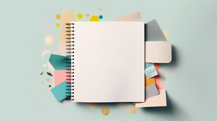 A conceptual image showcasing the art of journaling, featuring a notebook with open blank pages ready for writing. The image provides ample copy space for customization and personalization.