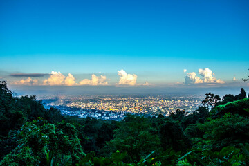 sunrise over the city