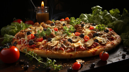 pizza food ambient, generative ai.