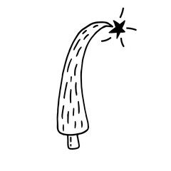 Hand-drawn doodle Christmas tree illustration. Charming vector element for holiday greeting cards, posters, stickers, and seasonal design.