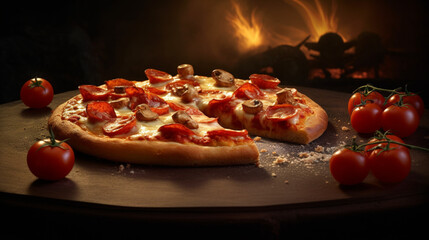 food photos commercial photography pizza food ambient, generative ai.