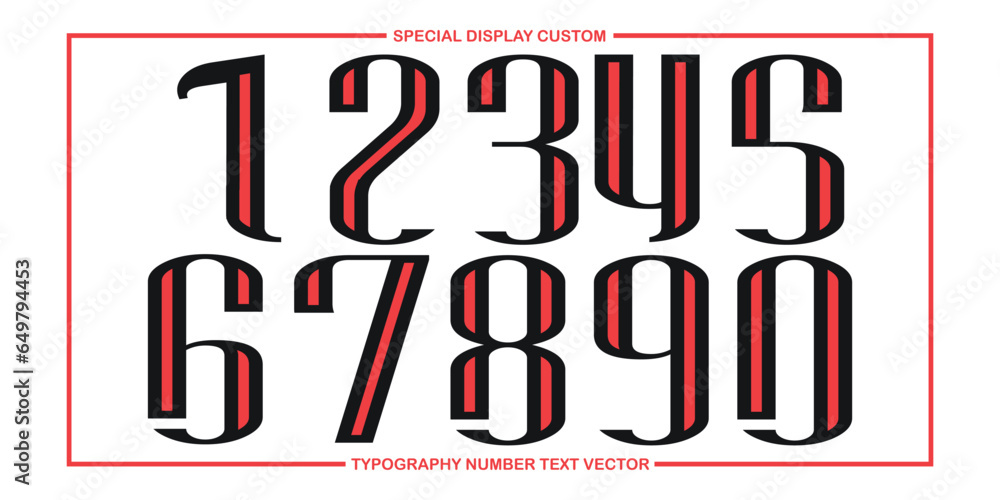 Poster assorted digital custom vector numbers. minimum. color gradation. dark. banner network. 3d effect. d