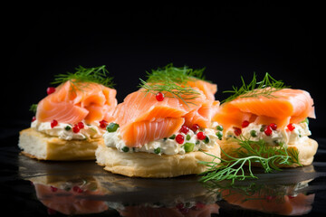 sandwiches with cream cheese food photo. 4k, generative ai.