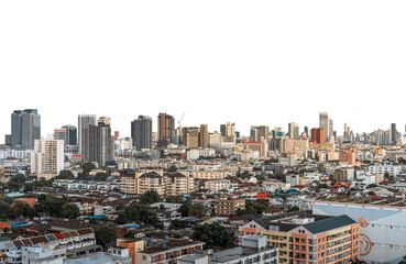City skyline of bangkok thailand Isolated on PNGs transparent background, Use for visualization in architectural presentation - obrazy, fototapety, plakaty