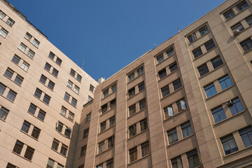 variety of classic buildings and constructions in the capital of chile