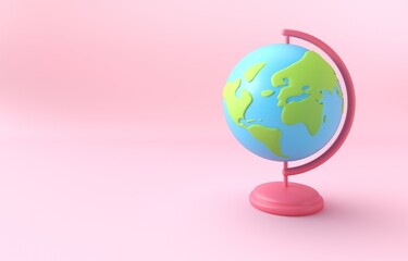Educational Rotating Globe. 3D Illustration