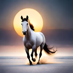 horse in sunset