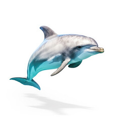 Fototapeta premium Dolphin on White background, HD