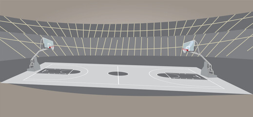 Basketball court arena. vector illustration