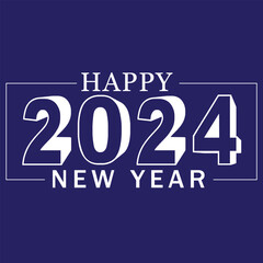 Happy New Year 2024 text design. for Brochure design templates, cards, and banners. Vector illustration.