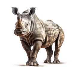 Fototapeta premium Rhinoceros on White background, HD