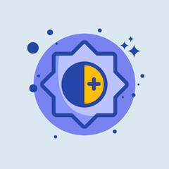 Brightness flat illustration. Light signs vector illustration.