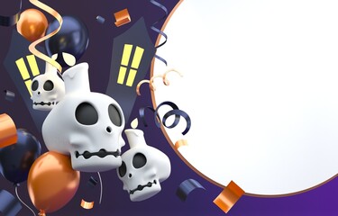 Isolated Halloween Card. 3D Illustration