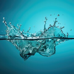water splash on blue background