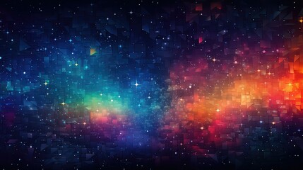 galaxy pixelated universe abstract illustration pixel computer, game background, design digital galaxy pixelated universe abstract - obrazy, fototapety, plakaty
