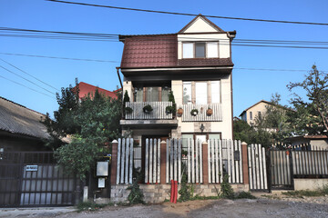 modern house in a rural area in romania, tulcea