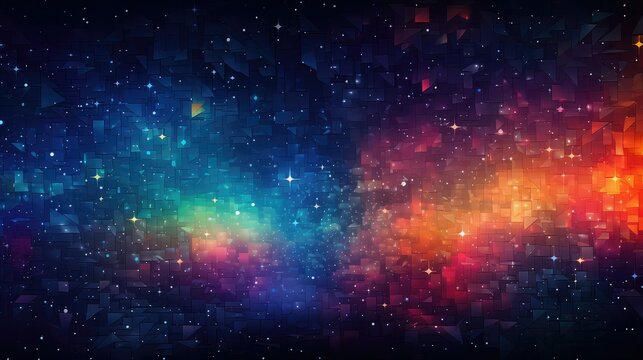 galaxy pixelated universe abstract illustration pixel computer, game background, design digital galaxy pixelated universe abstract