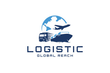 Express delivery and logistic company logo design concept