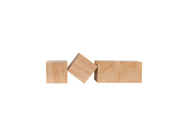 Wooden geometric shapes cube for conceptual design. Education game. isolated on a white background.PNG	