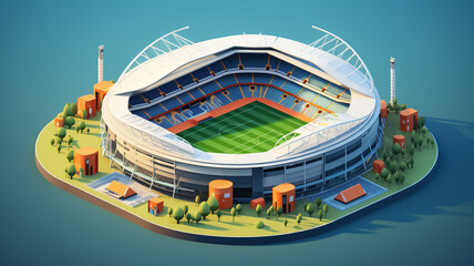 3d of football stadium. Sport concept. Generative AI