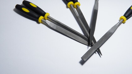 several types of file tools on a white background