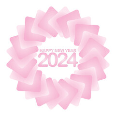 2024 Happy New Year greetings card Creative  Colorful design. Calendar title concept. Isolated graphic. Icon or poster idea. Vector template.