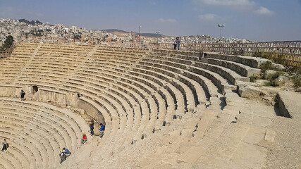 South Theatre in ancient city of Jerash, Jordan.