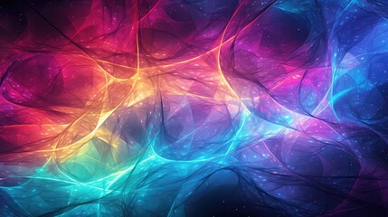 Obraz premium bright vibrant neural connections illustration abstract information, backdrop optical, streak energy bright vibrant neural connections