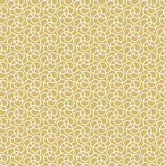 Seamless vector ornament. Modern wavy background. Geometric modern golden and white pattern