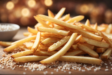 appetizing, crispy close-up fries.ai generation
