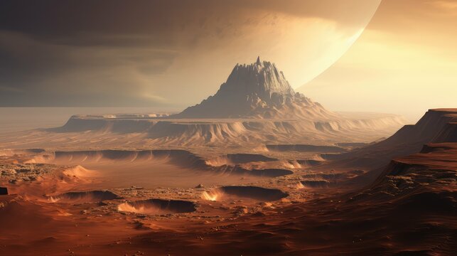 red Mars Elysium Mons illustration planets