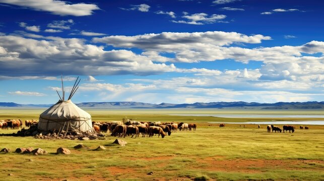 mongolia mongolian steppe iconic illustration nomad icon, asia yurt, kazakhstan logo mongolia mongolian steppe iconic