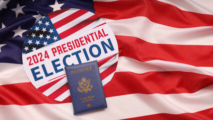 United States presidential election in 2024. USA flag. 3d illustration.