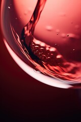 Close up of red wine pour in glass.