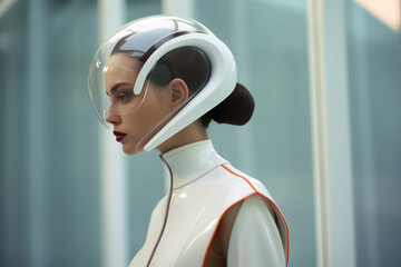 Forward Fashion: Woman Embodies Futuristic Style in a Glimpse of Tomorrow's Trends