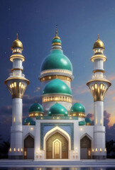 Fototapeta na wymiar Islamic mosque decoration luxury background.