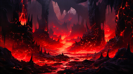 Lava Flowing and Cooling into New Land, Earth's Fiery Birth of Terrain,