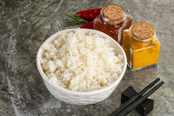 Steamed Basmati rice in the bowl