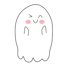Cute childish ghosts. Funny spooky characters for kids.	For halloween celebration.