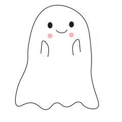 Cute childish ghosts. Funny spooky characters for kids.	For halloween celebration.