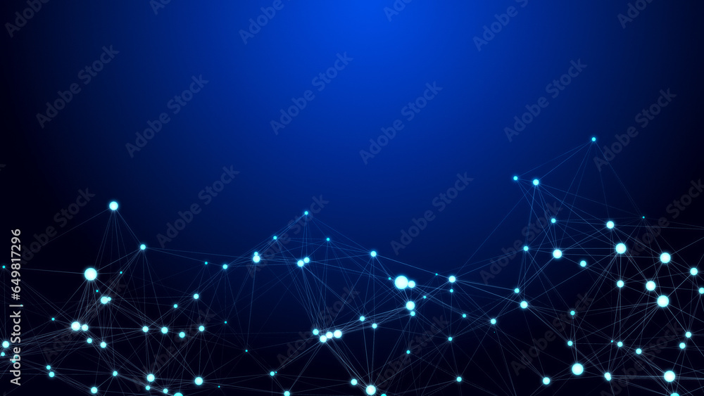 Poster abstract digital science background. a stream of luminous particles. big data visualization. 3d rend