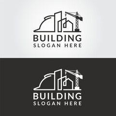 contraction building logo concept logo design vector