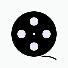 Obraz premium Film Roll Icon. Cinema Symbol. Camera Element - Vector Logo Template.