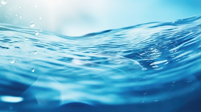 View of water surface with splashes and ripples. Close up of water surface. ai generative