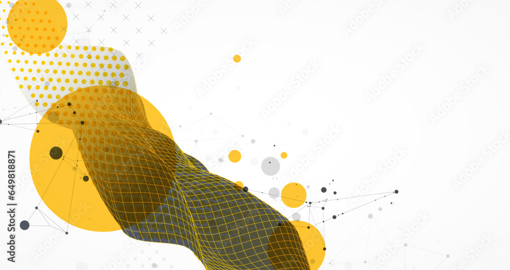 Wall mural the abstract wave is made in a frame style. hflftone template for science and technology presentatio