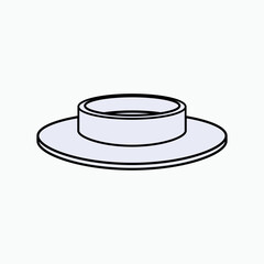 Flange Icon. Flens Symbol. Connector Element. Plumbing Equipment.