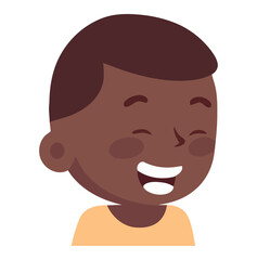 Cute boy smiling with joy and happiness